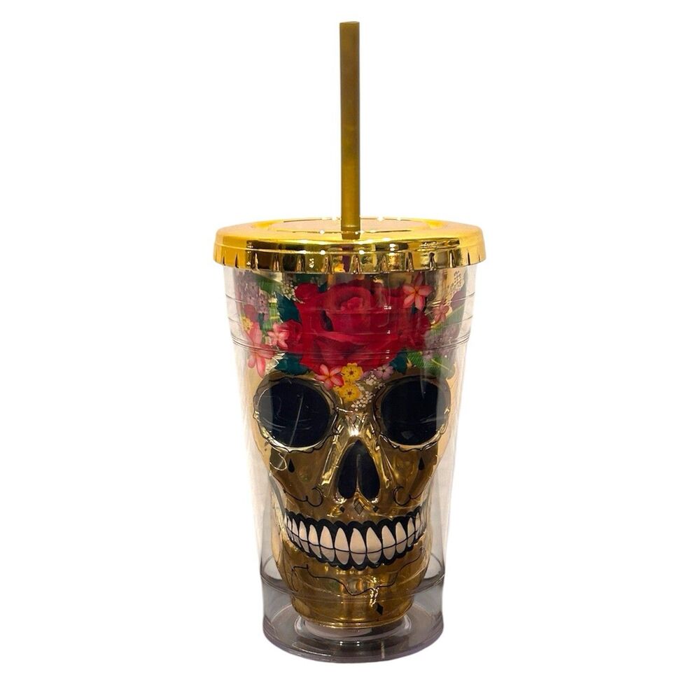 Day of The Dead Sugar Skull Insulated Tumbler 18oz.